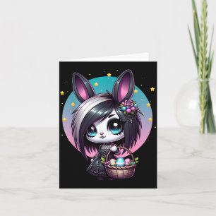 Emo Goth Girl Scene Easter Bunny Card