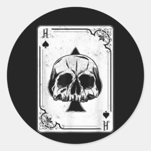 Emo Gothic And Punk Ace of Spades Poker Game Classic Round Sticker