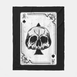 Emo Gothic And Punk Ace of Spades Poker Game Fleece Blanket