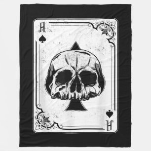Emo Gothic And Punk Ace of Spades Poker Game Fleece Blanket