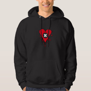 Emo Love Heart Paint Splatter Hoodie