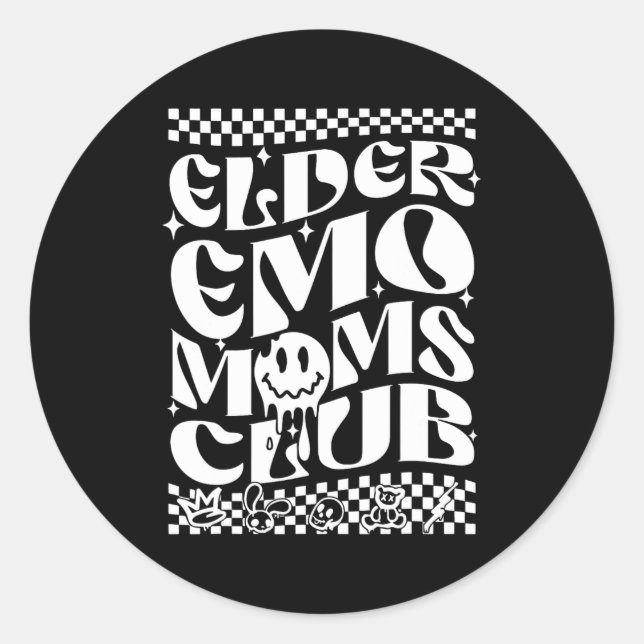 Emo Moms Club Mothers Day  Classic Round Sticker (Front)