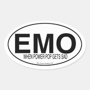 Emo Music Euro Oval Decal Style Slogan  Sticker