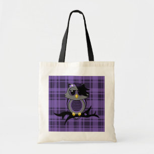 Emo Owl on Plaid Bag