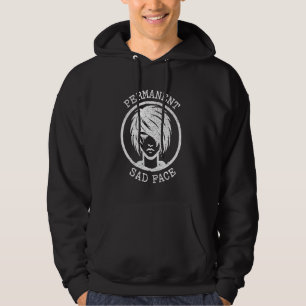 Emo Permanent Sad Face Expression Graphic Hoodie