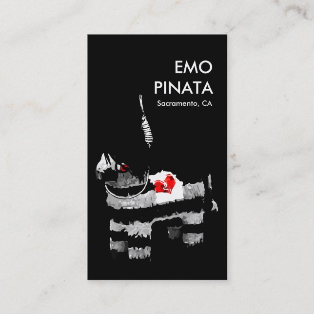 emo pinata business card (Front)