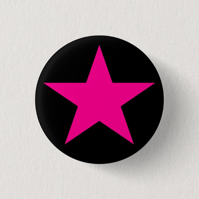 Emo Pink Star 3 Cm Round Badge (Front)
