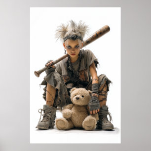 Emo Punk Girl in Post-Apocalyptic Style Poster