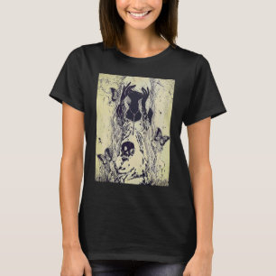 Emo punk graphic  womens summer graphic skull butt T-Shirt