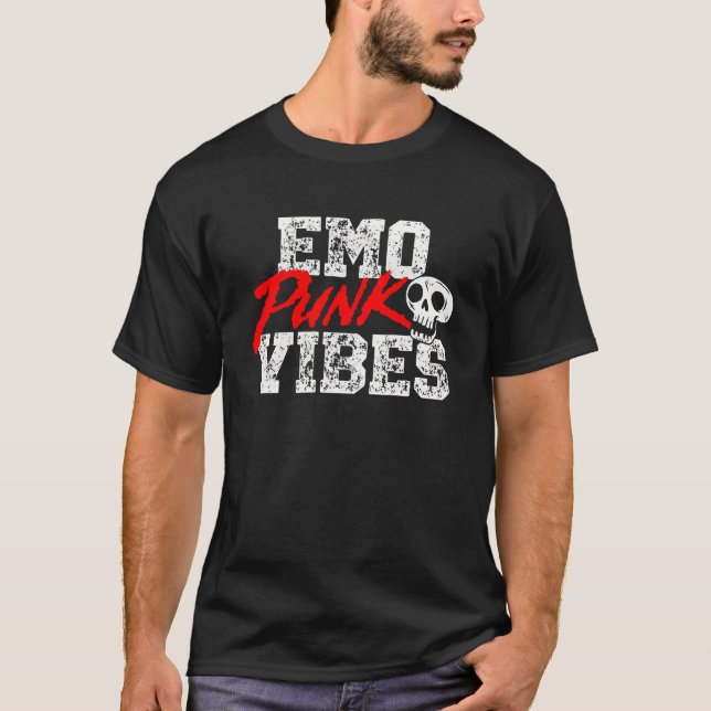Emo Punk Vibes Musician Emo Punk Music Lover famil T-Shirt (Front)