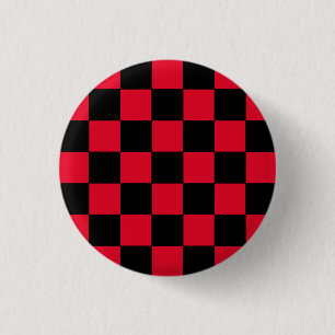Emo Red & Black Chequerboard 3 Cm Round Badge
