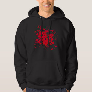 Emo Red Star Paint Splatter Hoodie