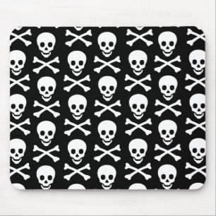 Emo Skull & Bones Pattern Mouse Mat