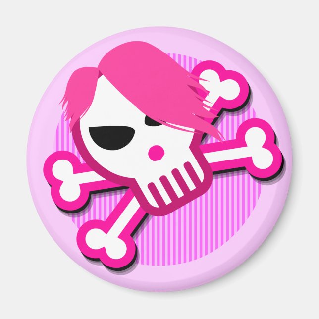 Emo skull on magnet (Front)