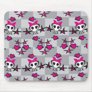 Emo Skulls Pattern Mouse Mat