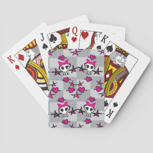 Emo Skulls Pattern Playing Cards