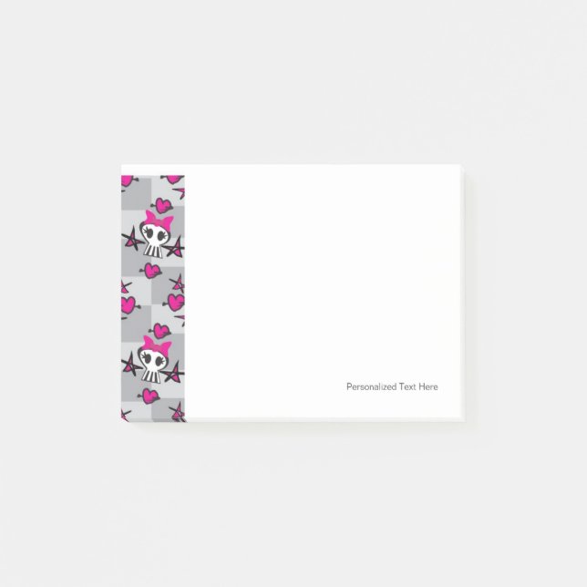 Emo Skulls Pattern Post-it Notes (Front)