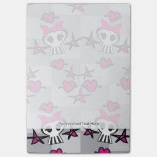 Emo Skulls Pattern Post-it Notes