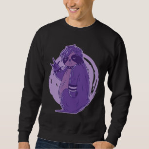 Emo Sloth With Devil Forks Hand Cool Sloth Sweatshirt