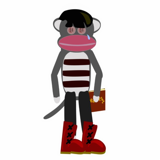 Emo Sock Monkey Cutout Sculpture Standing Photo Sculpture (Front)