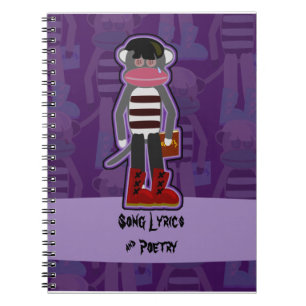 Emo Sock Monkey Purple Notebook