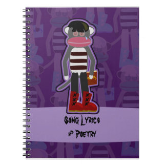 Emo Sock Monkey Purple Notebook