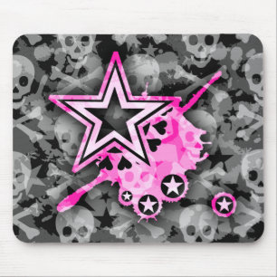 Emo Stars & Skulls Mouse Mat