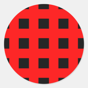 Emo Stripes Red & Black - Alternative Grunge Rock Classic Round Sticker