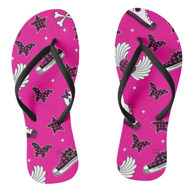 Emo Symbols Flip Flops (Footbed)