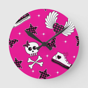 Emo Symbols Round Clock