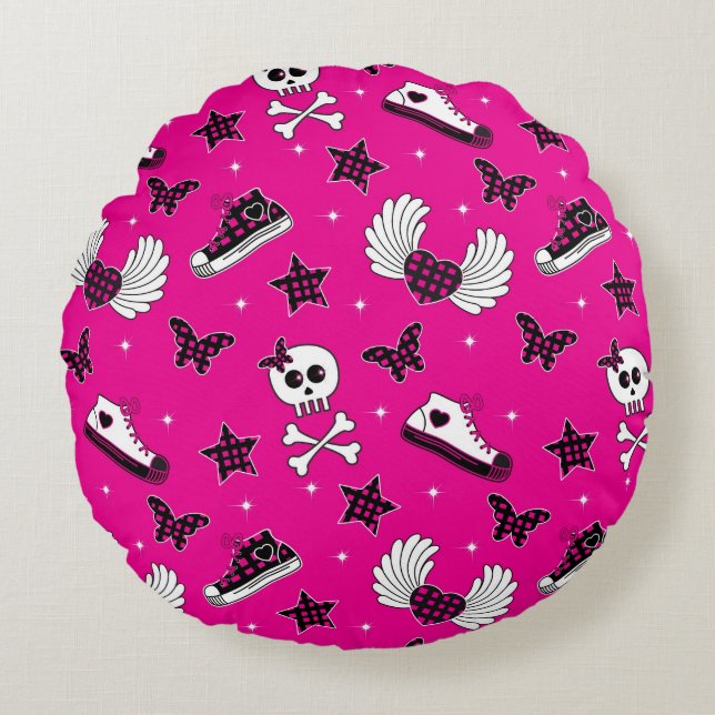 Emo Symbols Round Cushion (Front)