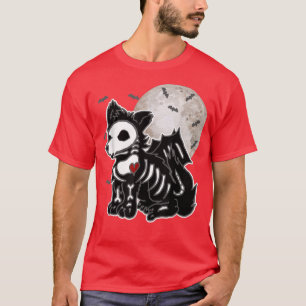 Emo Wolf Skeleton Full Moon Anime Goth Aesthetic H T-Shirt