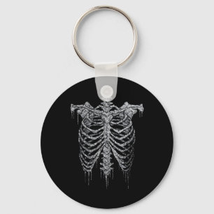 Emo Y2k Grunge Aesthetic Rib Cage Gothic Halloween Key Ring