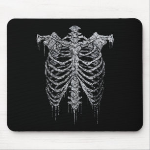 Emo Y2k Grunge Aesthetic Rib Cage Gothic Halloween Mouse Mat