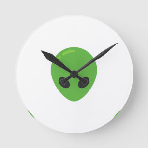 emoji aliens round clock