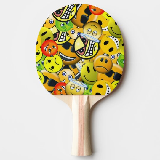 Emoji animated faces ping pong paddle Zazzle.co.uk