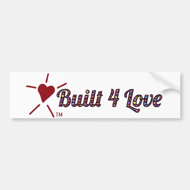 Emoji-art, heart-filled, Built4Love and logo Bumper Sticker (Front)