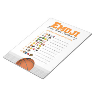 Emoji Baby Book Basketball Baby Shower Game Pack Notepad