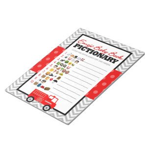 Emoji Baby Book Firetruck Baby Shower Game Pack Notepad