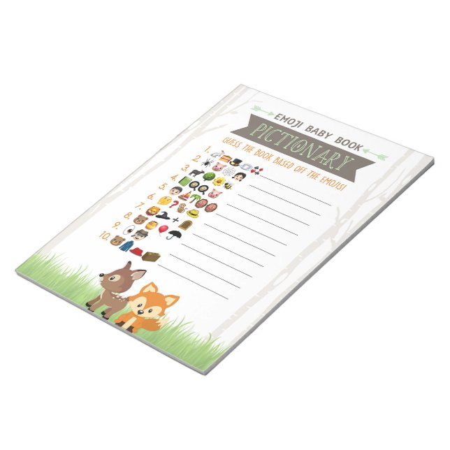 Emoji Baby Book Woodland Baby Shower Game Pack Notepad (Angled)