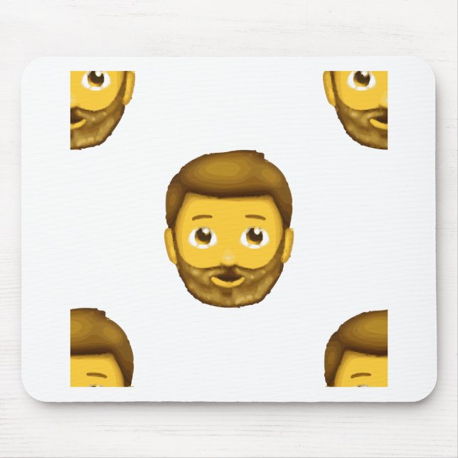 emoji bearded man mouse mat (Front)