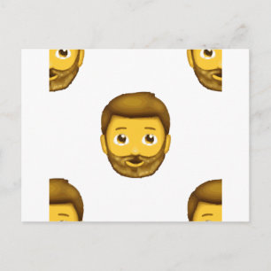emoji bearded man postcard