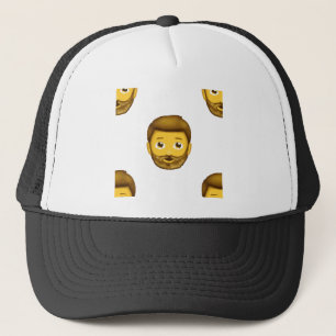 emoji bearded man trucker hat