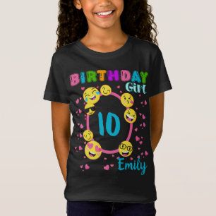 Emoji Birthday Girl Theme Party Matching Custom T-Shirt