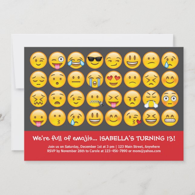 Emoji Birthday Invitation (Front)