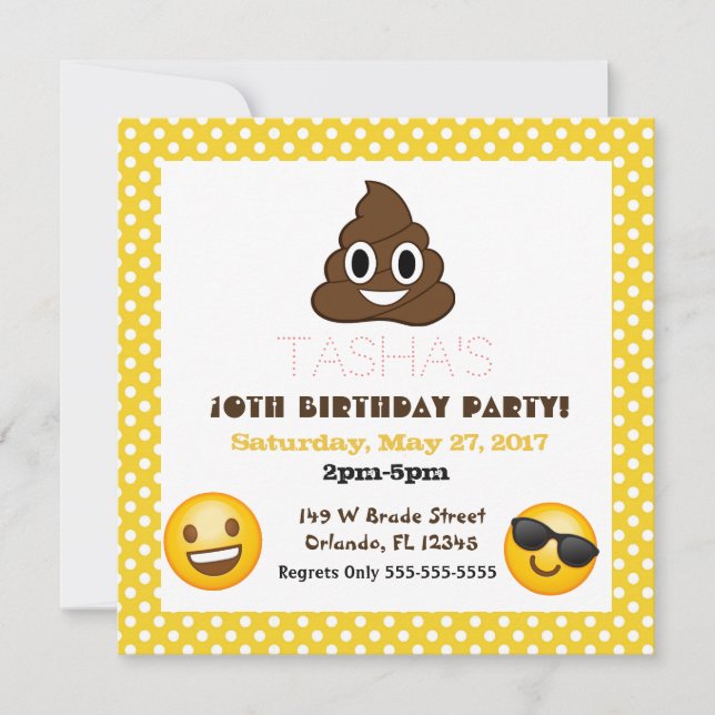 Emoji birthday invitation (Front)