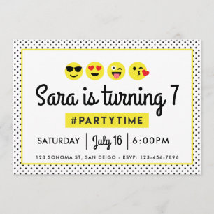 Emoji birthday party invitation