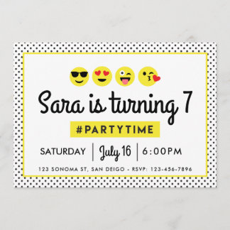 Emoji birthday party invitation