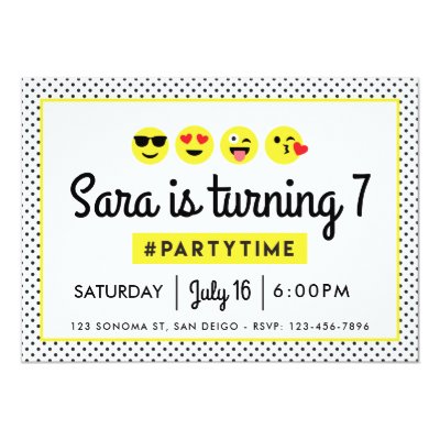 emoji birthday party invitations