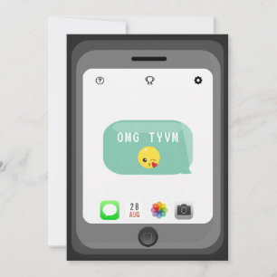 Emoji Birthday Party Thank You Card